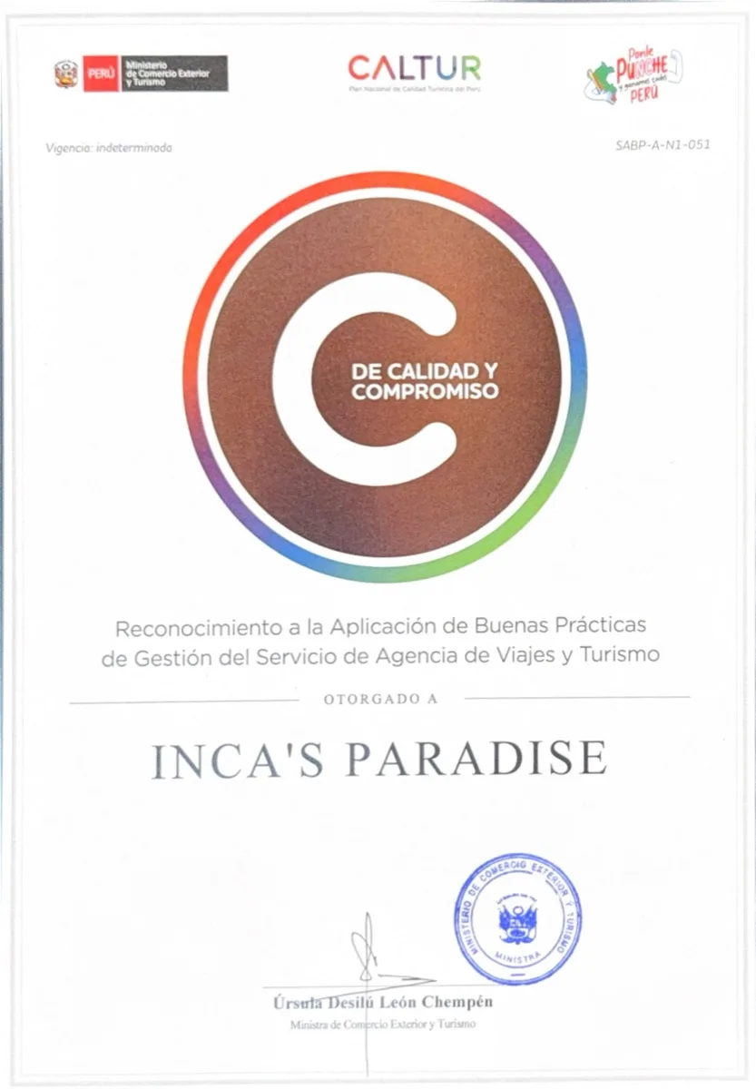 Distintivo "C de Calidad y Compromiso" – MINCETUR y CALTUR